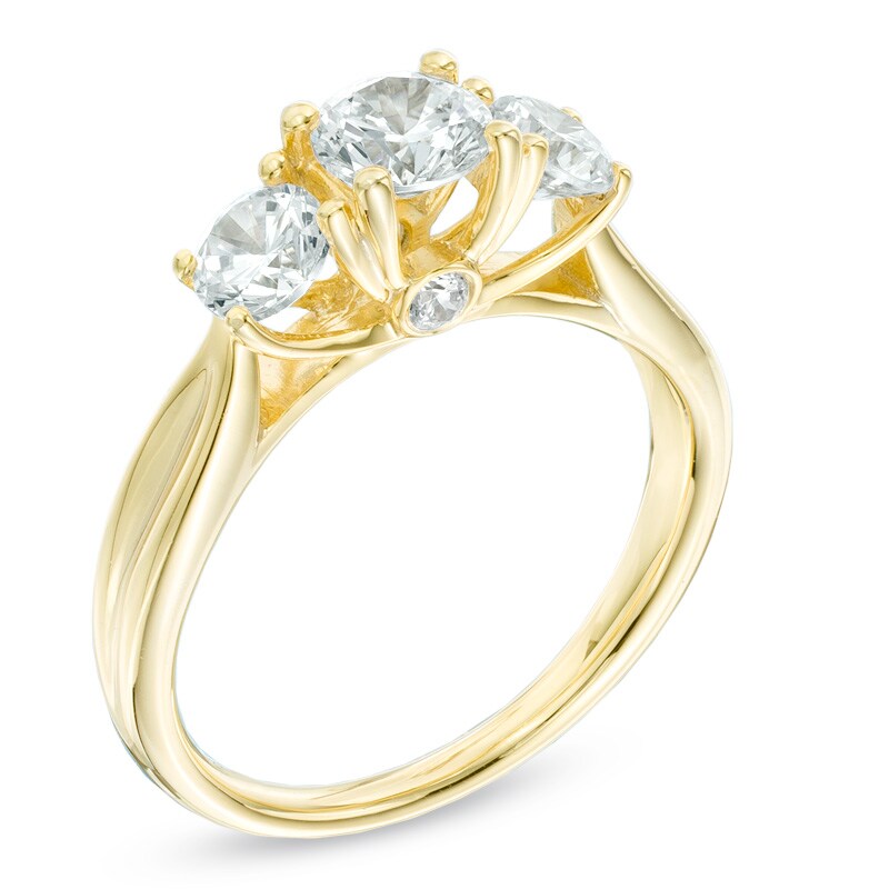 1.45 CT. T.W. Diamond Past Present Future® Engagement Ring in 14K Gold