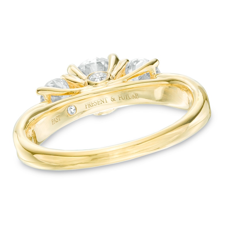 1.45 CT. T.W. Diamond Past Present Future® Engagement Ring in 14K Gold