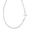 Offset Curved Cross Necklace in Sterling Silver