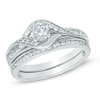Thumbnail Image 1 of 0.60 CT. T.W. Diamond Swirl Bridal Set in 14K White Gold