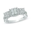 Thumbnail Image 1 of 1.00 CT. T.W. Quad Diamond Three Stone Frame Engagement Ring in 10K White Gold