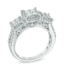 Thumbnail Image 1 of 1.00 CT. T.W. Quad Diamond Three Stone Frame Engagement Ring in 10K White Gold