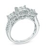 Thumbnail Image 2 of 1.00 CT. T.W. Quad Diamond Three Stone Frame Engagement Ring in 10K White Gold