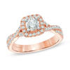 Thumbnail Image 1 of Vera Wang Love Collection 0.95 CT. T.W. Diamond Square Frame Engagement Ring in 14K Rose Gold