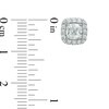Thumbnail Image 2 of 5.0mm Cushion-Cut Lab-Created White Sapphire Frame Stud Earrings in Sterling Silver
