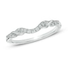 Thumbnail Image 1 of Ladies' 0.12 CT. T.W. Diamond Contour Wedding Band in 14K White Gold