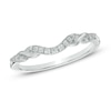 Thumbnail Image 0 of Ladies' 0.12 CT. T.W. Diamond Contour Wedding Band in 14K White Gold