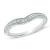 Thumbnail Image 0 of 0.12 CT. T.W. Diamond Vintage-Style Contour Wedding Band in 14K White Gold