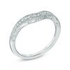 Thumbnail Image 2 of 0.12 CT. T.W. Diamond Vintage-Style Contour Wedding Band in 14K White Gold