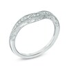 Thumbnail Image 1 of 0.12 CT. T.W. Diamond Vintage-Style Contour Wedding Band in 14K White Gold