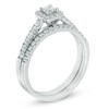 Thumbnail Image 2 of 0.60 CT. T.W. Certified Princess-Cut Diamond Frame Bridal Set in 14K White Gold (I/SI2)