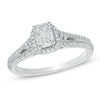 Thumbnail Image 0 of 0.50 CT. T.W. Emerald-Cut Composite Diamond Frame Engagement Ring in 14K White Gold