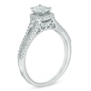 Thumbnail Image 1 of 0.50 CT. T.W. Emerald-Cut Composite Diamond Frame Engagement Ring in 14K White Gold
