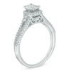 Thumbnail Image 2 of 0.50 CT. T.W. Emerald-Cut Composite Diamond Frame Engagement Ring in 14K White Gold