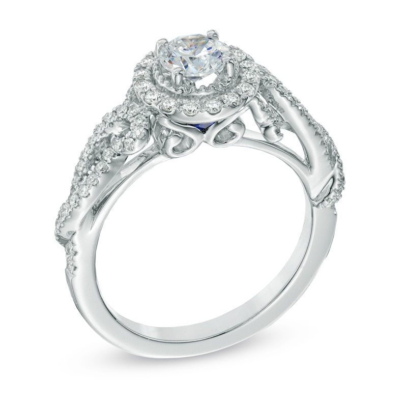 Vera Wang Love Collection 0.83 CT. T.W. Diamond Vintage-Style Engagement Ring in 14K White Gold