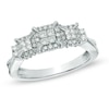 Thumbnail Image 0 of 0.50 CT. T.W. Princess-Cut Quad Diamond Frame Three Stone Engagement Ring in 10K White Gold
