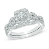 Thumbnail Image 0 of 1.00 CT. T.W. Princess-Cut Diamond Frame Bridal Set in 14K White Gold