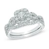 Thumbnail Image 1 of 1.00 CT. T.W. Princess-Cut Diamond Frame Bridal Set in 14K White Gold