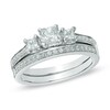 Thumbnail Image 1 of 0.60 CT. T.W. Princess-Cut Diamond Three Stone Bridal Set in 14K White Gold