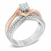 Thumbnail Image 1 of 0.75 CT. T.W. Diamond Swirl Bridal Set in 14K Two-Tone Gold