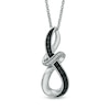 Thumbnail Image 1 of 0.05 CT. T.W. Enhanced Black and White Diamond Abstract Infinity Pendant in Sterling Silver