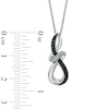 Thumbnail Image 2 of 0.05 CT. T.W. Enhanced Black and White Diamond Abstract Infinity Pendant in Sterling Silver