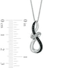 Thumbnail Image 1 of 0.05 CT. T.W. Enhanced Black and White Diamond Abstract Infinity Pendant in Sterling Silver