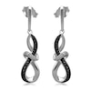 Thumbnail Image 1 of 0.04 CT. T.W. Enhanced Black and White Diamond Abstract Infinity Drop Earrings in Sterling Silver