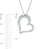 Thumbnail Image 1 of 0.10 CT. T.W. Diamond Tilted "MOM" Heart Pendant in Sterling Silver