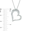 Thumbnail Image 1 of 0.10 CT. T.W. Diamond Tilted "MOM" Heart Pendant in Sterling Silver