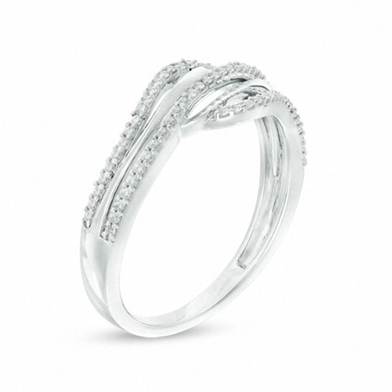 0.20 CT. T.W. Diamond Split Waves Ring in Sterling Silver