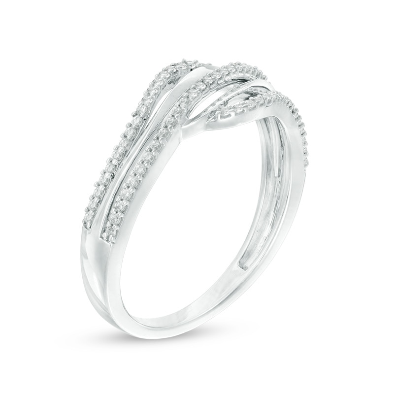 0.20 CT. T.W. Diamond Split Waves Ring in Sterling Silver