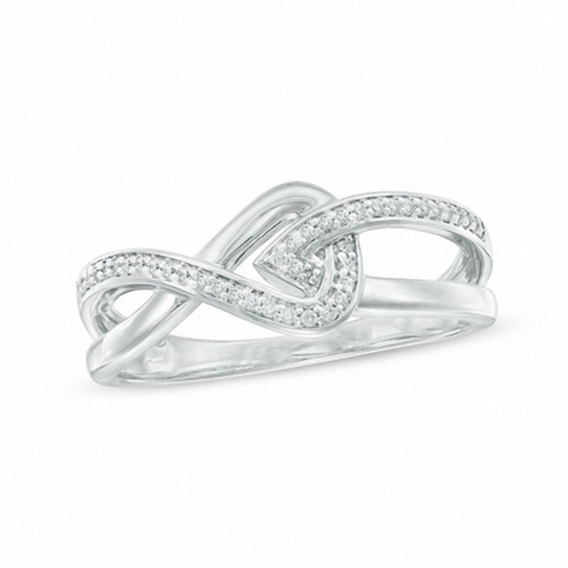0.12 CT. T.W. Diamond Looped Ring in Sterling Silver
