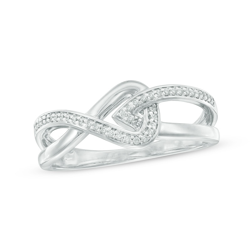 0.12 CT. T.W. Diamond Looped Ring in Sterling Silver|Peoples Jewellers