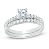 Thumbnail Image 1 of 1.00 CT. T.W. Certified Canadian Diamond Bridal Set in 14K White Gold (I/I2)