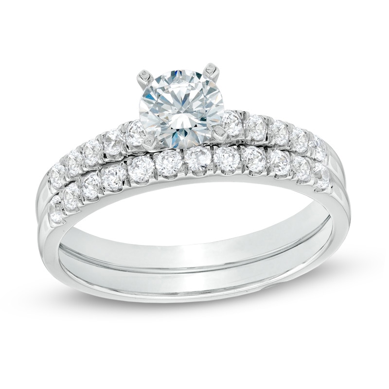 1.00 CT. T.W. Certified Canadian Diamond Bridal Set in 14K White Gold (I/I2)|Peoples Jewellers