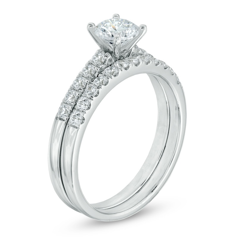 1.00 CT. T.W. Certified Canadian Diamond Bridal Set in 14K White Gold (I/I2)