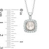 6.5-7.0mm Freshwater Cultured Pearl and Lab-Created White Sapphire Frame Pendant in Sterling Silver
