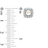 4.5-5.0mm Freshwater Cultured Pearl and Lab-Created White Sapphire Frame Stud Earrings in Sterling Silver