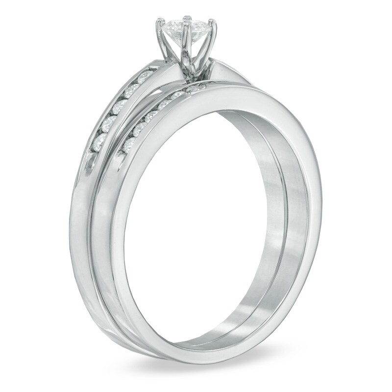 Main Image 2 of 0.45 CT. T.W. Certified Canadian Diamond Bridal Set in 14K White Gold (I/I2)