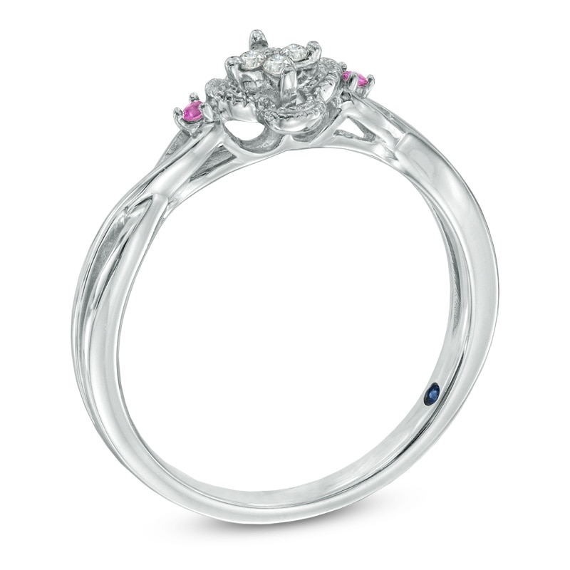 Main Image 2 of 0.10 CT. T.W. Diamond Promise Ring in Sterling Silver