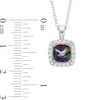 Thumbnail Image 1 of 7.0mm Mystic Fire® Topaz and Lab-Created White Sapphire Frame Pendant in Sterling Silver