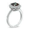 Thumbnail Image 1 of 7.0mm Mystic Fire® Topaz and Lab-Created White Sapphire Frame Ring in Sterling Silver