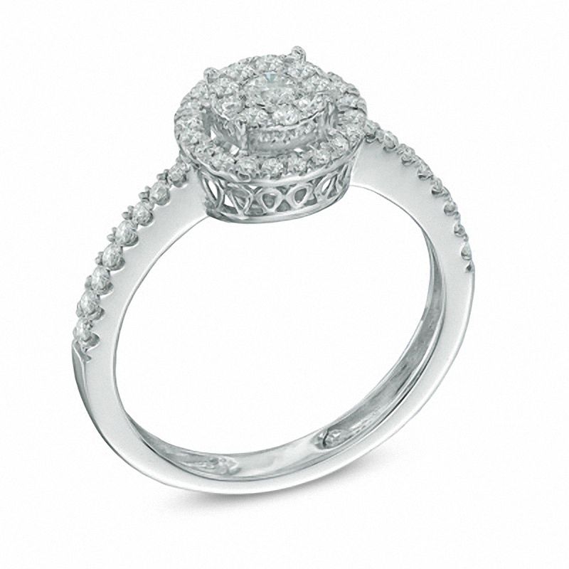 0.50 CT. T.W. Diamond Double Frame Ring 10K White Gold
