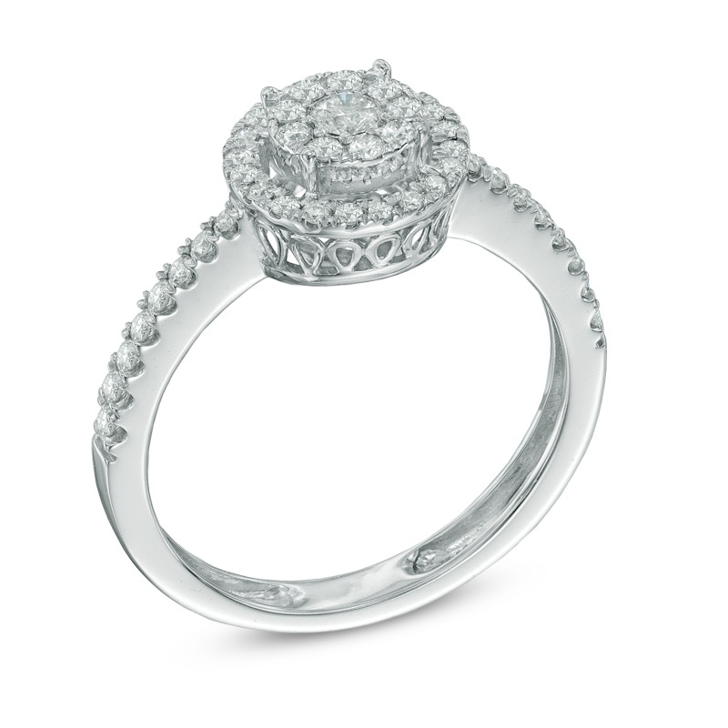 0.50 CT. T.W. Diamond Double Frame Ring in 10K White Gold