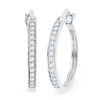 Thumbnail Image 1 of 0.20 CT. T.W. Diamond Hoop Earrings in Sterling Silver
