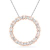0.20 CT. T.W. Baguette and Round Diamond Circle Pendant in 10K Rose Gold