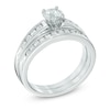 1.00 CT. T.W. Certified Canadian Diamond Bridal Set in 14K White Gold (I/I2)