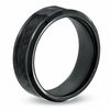 Thumbnail Image 1 of Men's 8.0mm Comfort Fit Carbon Fibre Inlay Black Titanium Wedding Band - Size 10