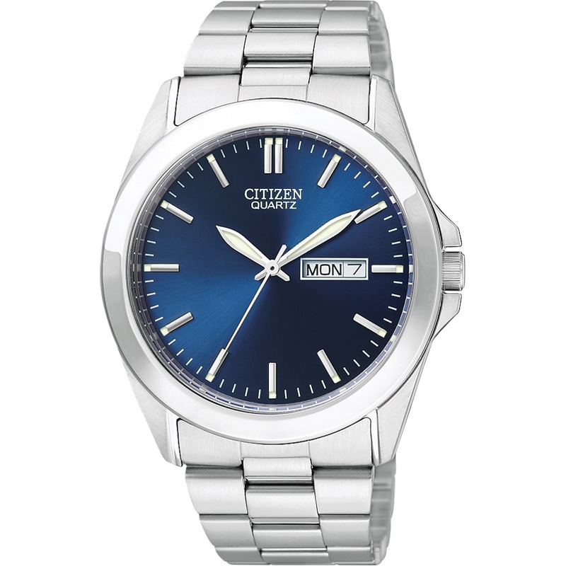 Men's Citizen Quartz Watch with Blue Dial (Model: BF0580-57L)